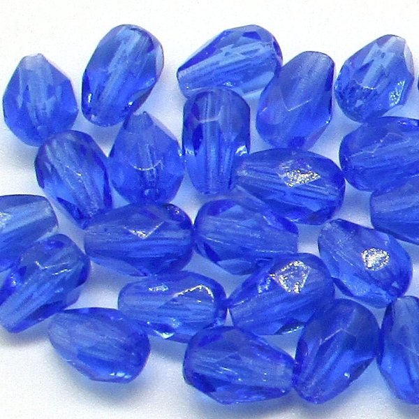 Sapphire Blue 7x5mm Faceted Teardrops