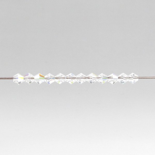 4mm Faceted Bicones, Crystal AB Vintage Preciosa Machine Cut Beads