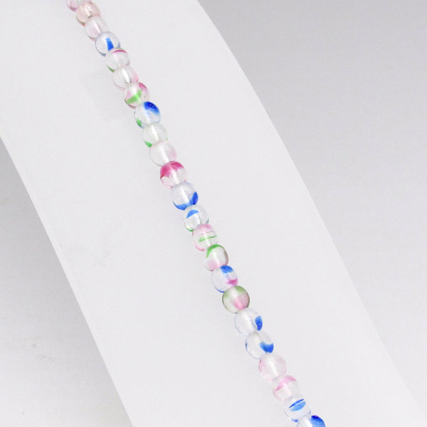 4mm Round Glass Beads, Multicolor Czech Glass Druk, Small Unlined Translucent Spacers