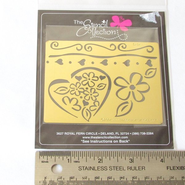Heart Theme Brass Embossing Stencils, Reusable Metal Templates
