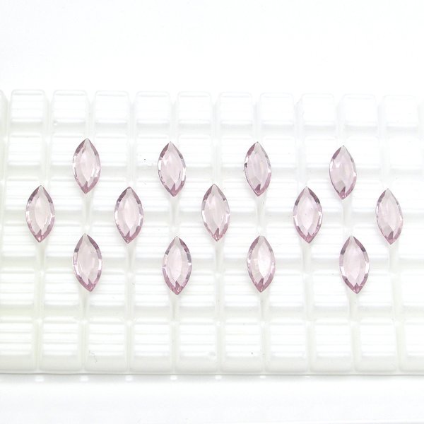 15x7mm Faceted Navettes, Unfoiled Light Amethyst Vintage Table Cut Rhinestones (13)