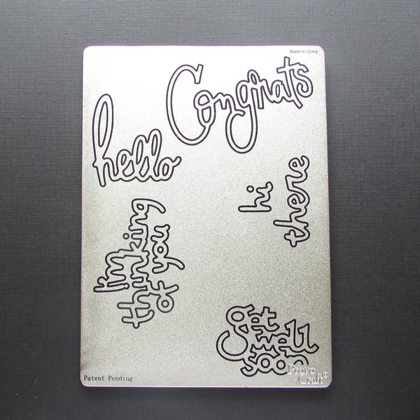 Large Provo Craft Metal Die, Script Phrases