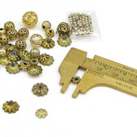 Salvaged Brass Filigree Beads and Bead Caps