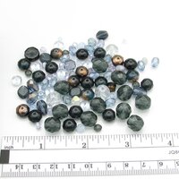 Montana blue bead mix, shown with a ruler for scale.
